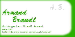 armand brandl business card